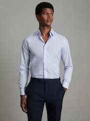 Reiss Blue Kiana Slim Fit Cotton Blend Shirt - Image 13 of 22