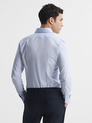 Reiss Blue Kiana Slim Fit Cotton Blend Shirt - Image 16 of 22