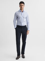 Reiss Blue Kiana Slim Fit Cotton Blend Shirt - Image 18 of 22