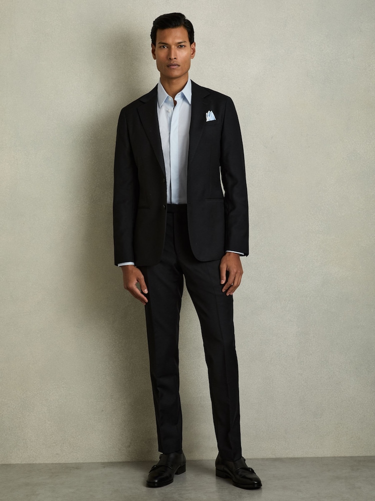 Reiss Blue Kiana Slim Fit Cotton Blend Shirt - Image 3 of 7