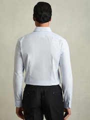 Reiss Blue Kiana Slim Fit Cotton Blend Shirt - Image 5 of 7