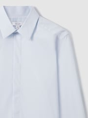 Reiss Blue Kiana Slim Fit Cotton Blend Shirt - Image 6 of 7