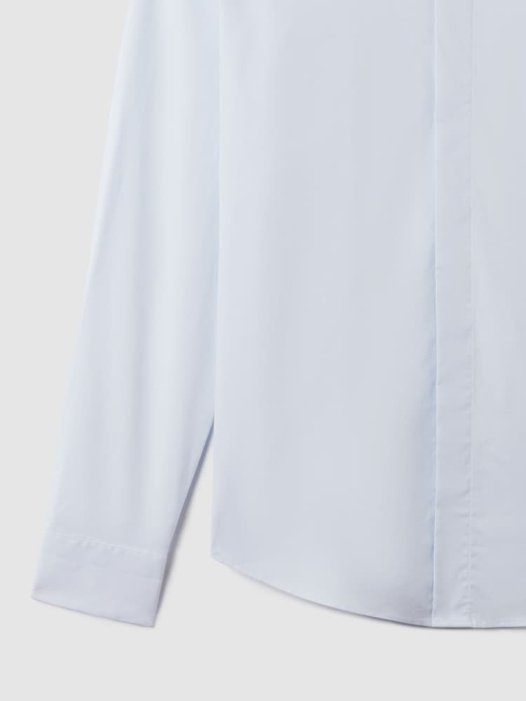 Reiss Blue Kiana Slim Fit Cotton Blend Shirt - Image 7 of 7