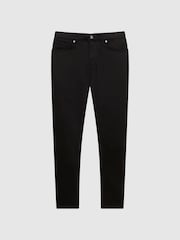 Reiss Black Rufus Tapered Slim Fit Jersey Stretch Jeans - Image 2 of 5