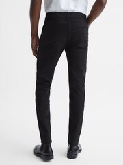Reiss Black Rufus Tapered Slim Fit Jersey Stretch Jeans - Image 5 of 5