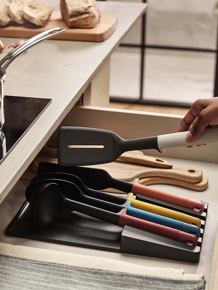 Joseph Joseph 5 Piece Black Elevate Utensil Set With In-Drawer Tray - Image 1 of 4