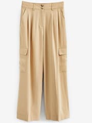 Camel Brown Smart Utility Cargo Wide Leg Trousers - Image 3 of 3