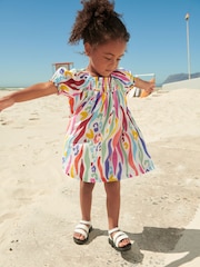 Rainbow Animal Puff Sleeve Dress (3mths-8yrs) - Image 2 of 8