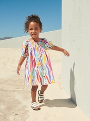 Rainbow Animal Puff Sleeve Dress (3mths-8yrs) - Image 3 of 8