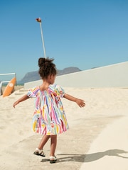 Rainbow Animal Puff Sleeve Dress (3mths-8yrs) - Image 4 of 8