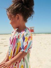 Rainbow Animal Puff Sleeve Dress (3mths-8yrs) - Image 5 of 8
