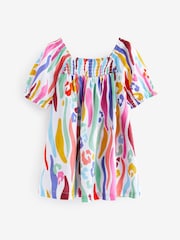 Rainbow Animal Puff Sleeve Dress (3mths-8yrs) - Image 7 of 8