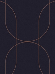 Graham & Brown Blue Palais Navy & Copper 10M Wallpaper - Image 3 of 3