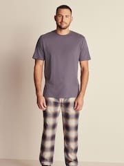 Grey Check Motionflex Cosy Cuffed Pyjamas Set - Image 1 of 9