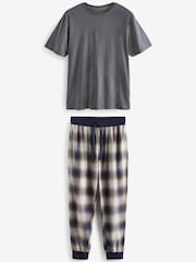Grey Check Motionflex Cosy Cuffed Pyjamas Set - Image 6 of 9