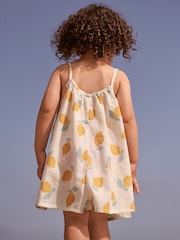 Yellow Lemons Printed Cotton Playsuit (3mths-8yrs) - Image 2 of 6