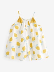Yellow Lemons Printed Cotton Playsuit (3mths-8yrs) - Image 5 of 6