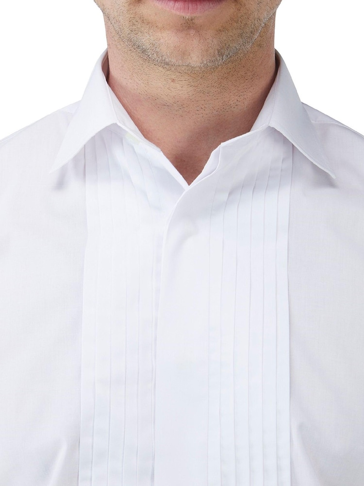 Skopes White Tailored Fit Pleat Formal Dress Shirt - Image 3 of 5