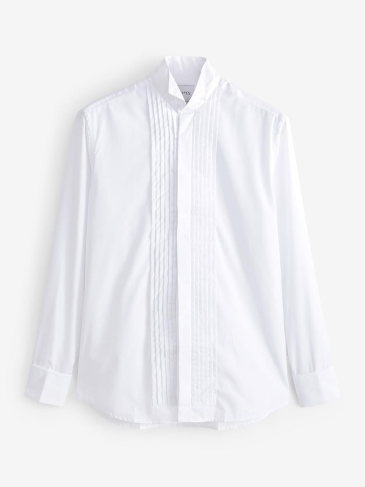 Skopes White Tailored Fit Pleat Formal Dress Shirt - Image 4 of 5
