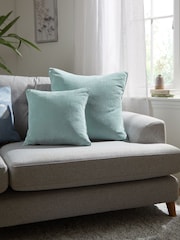 Slate Teal Blue 59 x 59cm Soft Velour Cushion - Image 1 of 4