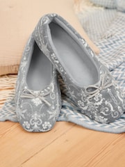 Laura Ashley Grey Ballet Slippers - Image 1 of 3
