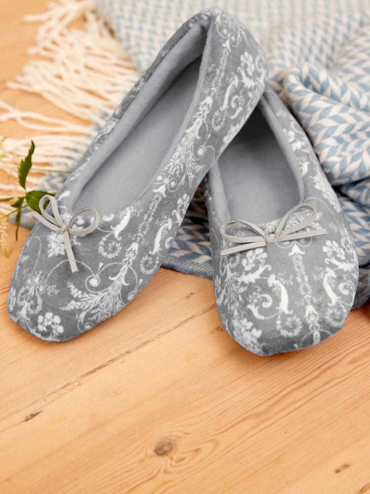 Laura Ashley Grey Ballet Slippers - Image 2 of 3