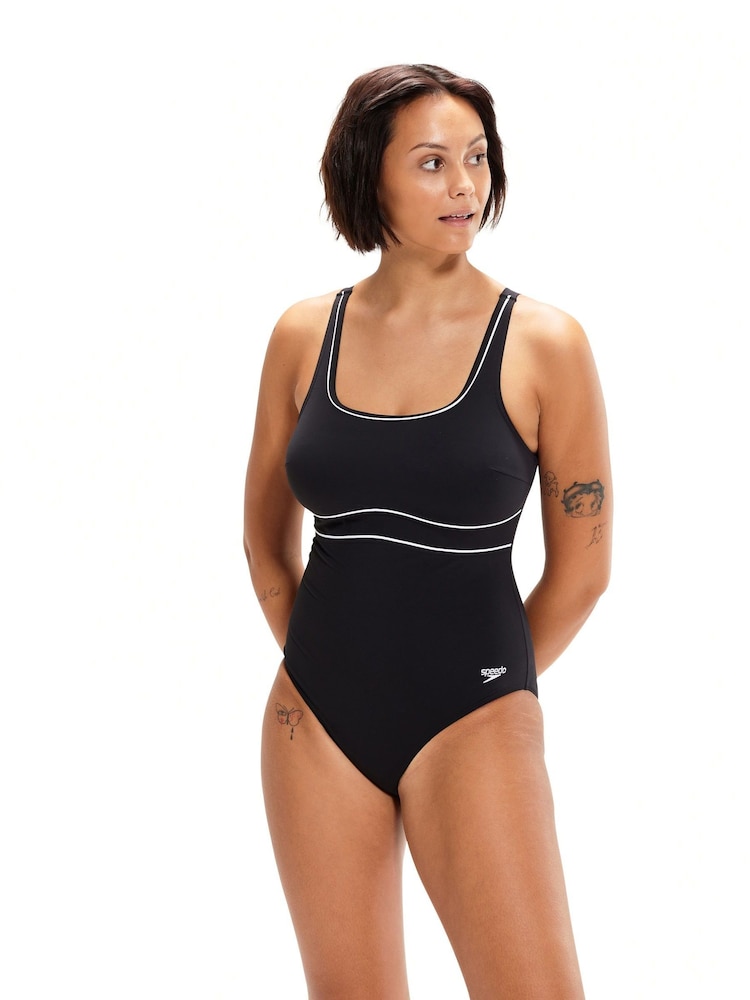 Speedo Black Centre Eclipse Swimsuit - Image 1 of 7