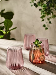 Set of 4 Pink Sienna Plastic Picnic Tumblers - Image 1 of 4