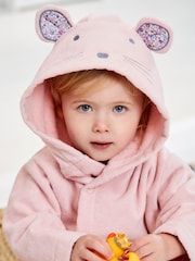 JoJo Maman Bébé Light Pink Mouse Cotton Towelling Robe - Image 3 of 6