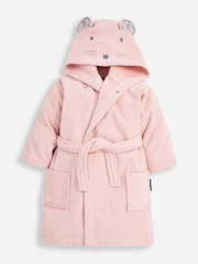 JoJo Maman Bébé Light Pink Mouse Cotton Towelling Robe - Image 4 of 6