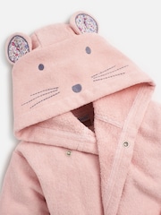 JoJo Maman Bébé Light Pink Mouse Cotton Towelling Robe - Image 6 of 6