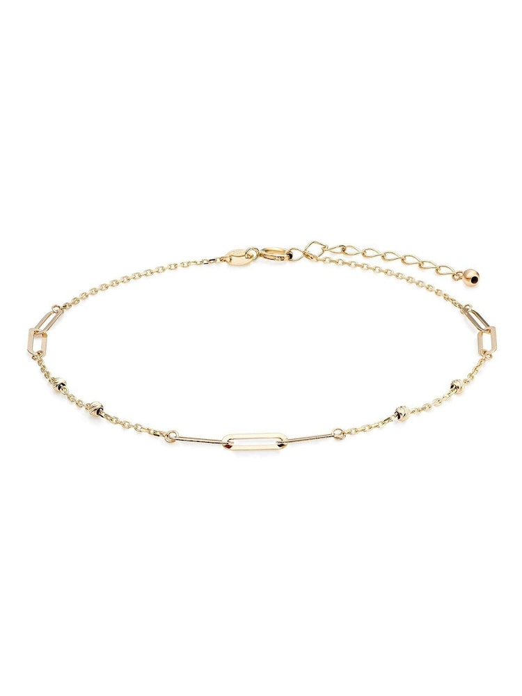 Beaverbrooks 9ct Yellow Gold Paperlink Bracelet - Image 1 of 3