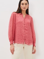 Phase Eight Black Sharpay Printed Chiffon Blouse - Image 1 of 6