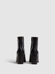 Reiss Black Casey Square Toe Block High heel Boot - Image 2 of 6
