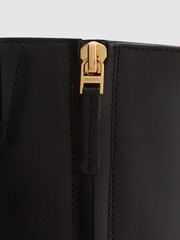 Reiss Black Casey Square Toe Block High heel Boot - Image 5 of 6