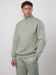 Gym King Green Fundamental Linear Quarter Zip Funnel Jumper - Image 3 of 4