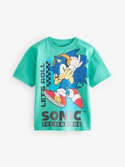 White/Aqua Blue Sonic Licensed T-Shirt 2 Pack (3-16yrs) - Image 4 of 7