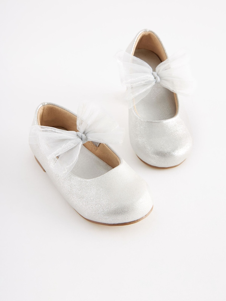 Silver Bow Mary Jane Occasion Shoes - Image 1 of 6