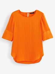 Orange - Formelles T-Shirt-Satinoberteil - Bild 1 von 1