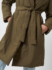 French Connection Green Rosalie Long Wrap Puffer Coat - Image 3 of 4
