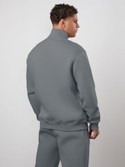 Gym King Grey Fundamental Linear Quarter Zip Funnel Jumper - Image 2 of 4