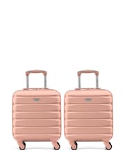 Flight Knight EasyJet Underseat 45x36x20cm 4 Wheel ABS Hard Case Cabin Carry On Suitcase Set Of 2 - Image 1 of 9