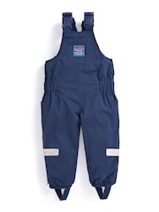 JoJo Maman Bébé Navy Blue Waterproof Fleece Lined Dungarees - Image 5 of 5