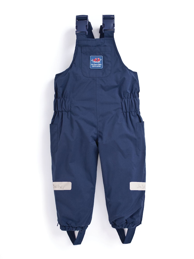 JoJo Maman Bébé Navy Blue Waterproof Fleece Lined Dungarees - Image 5 of 5