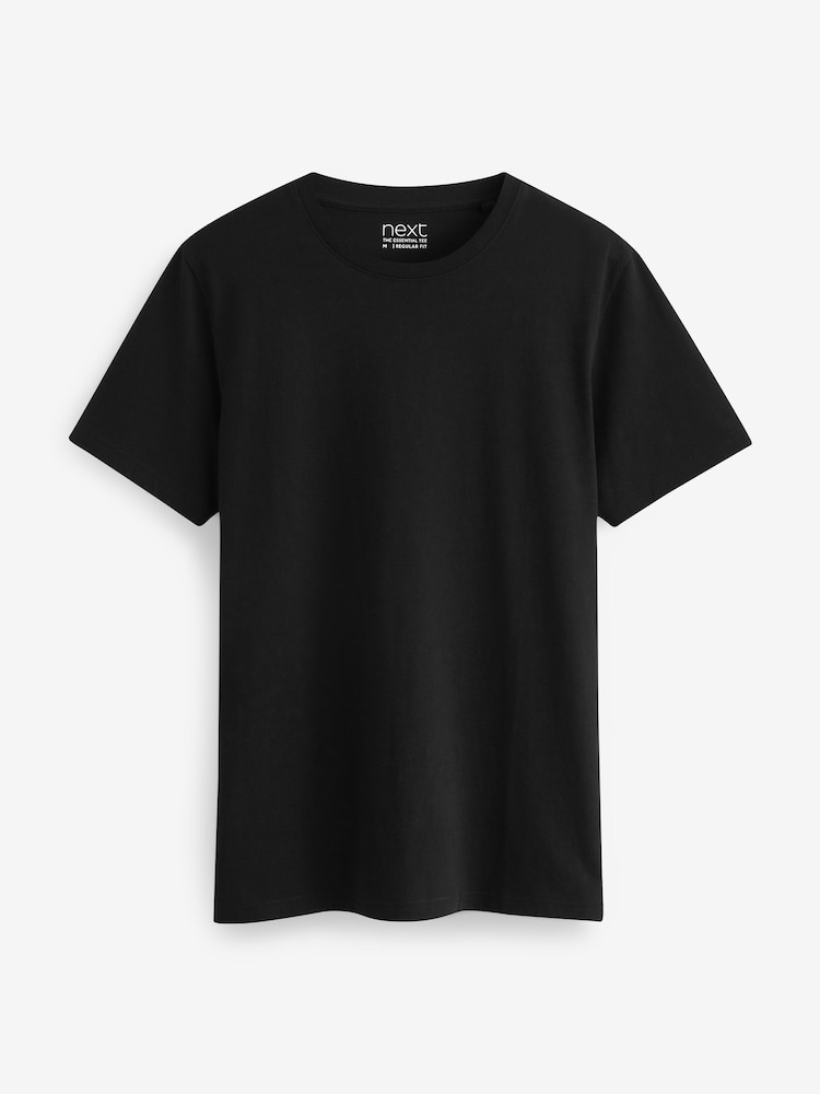 Navy/ Teal/ White/ Black/ Green/ Burgundy Regular Fit Essential Cotton T-Shirts 6 Pack - Image 10 of 17