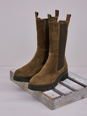 Celtic & Co. Chunky Tall Brown Chelsea Boots - Image 5 of 5