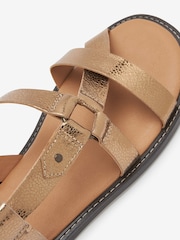 Bronze Forever Comfort® Leather Asymmetrical Flat Sandals - Image 5 of 6