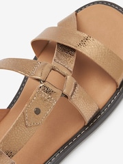 Bronze Forever Comfort® Leather Asymmetrical Flat Sandals - Image 6 of 6