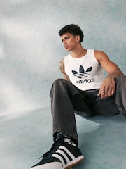 adidas Originals White Adicolor Classics Trefoil 100% Cotton Tank Top - Image 2 of 5