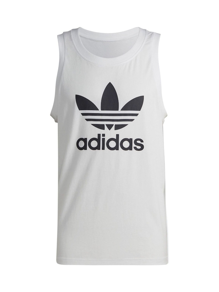 adidas Originals White Adicolor Classics Trefoil 100% Cotton Tank Top - Image 5 of 5